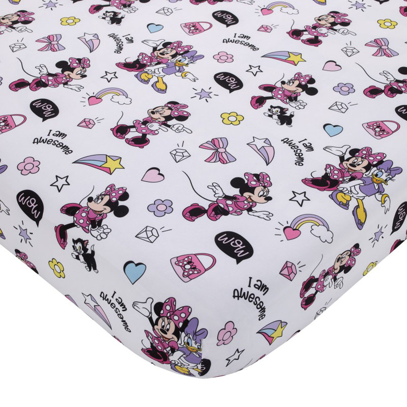 Draps-housses 2 pièces NoJo Disney Minnie Mouse I am Awesome