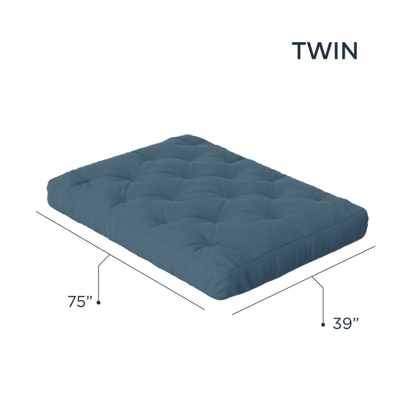 Avryn Memory Foam Futon Sofa Bed Foam Mattress - CertiPUR-US Certified, No Frame, Twin, Blue