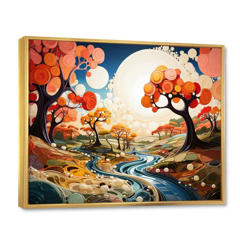 Biomorphism Organic Forms I sur toile, Cadre flottant doré, H 12 po x l 20 po x P 1 po