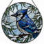 Panneau de vitrail en verre coloré 7,8 "H Jay-484195627