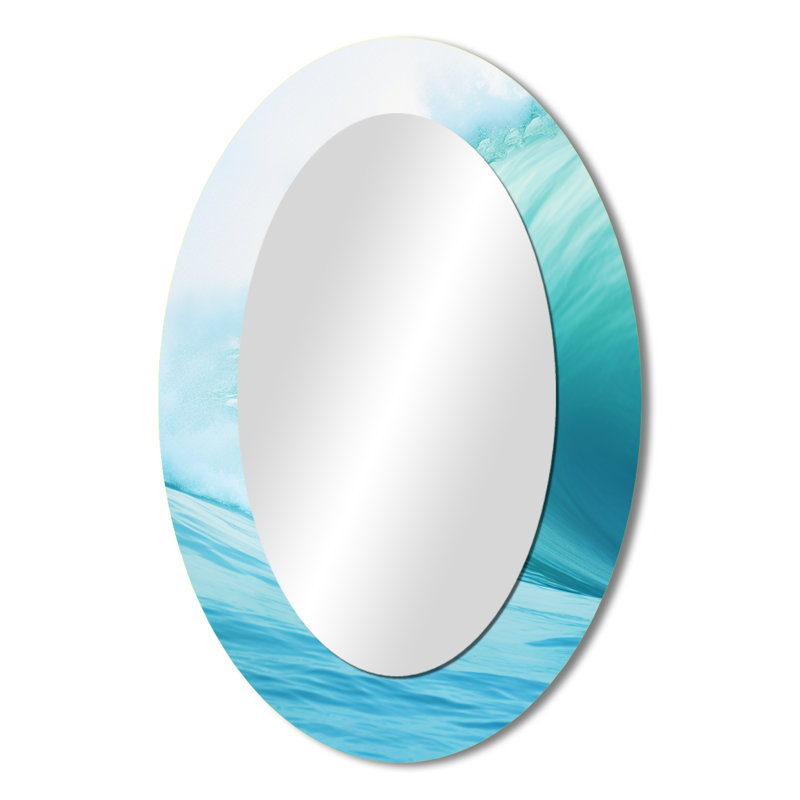 Miroir mural Turquoise Wondrous Wave Spiral I - Teal, 36 po x 24 po