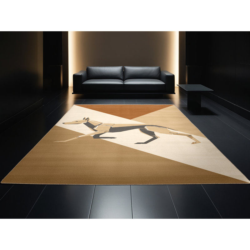 Tapis brun moelleux moelleux et moelleux pour chien, 5 x 8