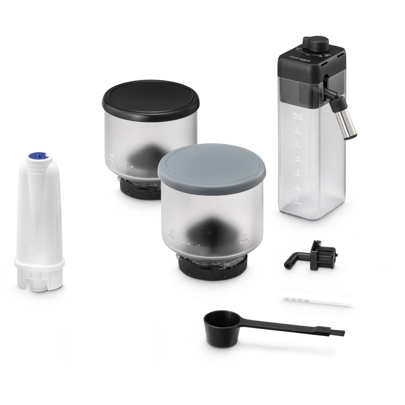 Fully Automatic Espresso Machine with Built-In Coffee Grinder, Gray
