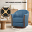 Fauteuil demi-tonneau pivotant rembourré en cuir végétalien de 28 po de largeur avec base en bois massif-935106334