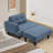 Yousuf 58.3" Convertible Sofa Chair With Ottoman, Storage Pockets For Living Room, Bedroom, Or Small Spaces-2027860394
