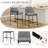 25" Seat Height Upholstered Counter Stool with Metal Frame, Backrest, and Footrest-168755252