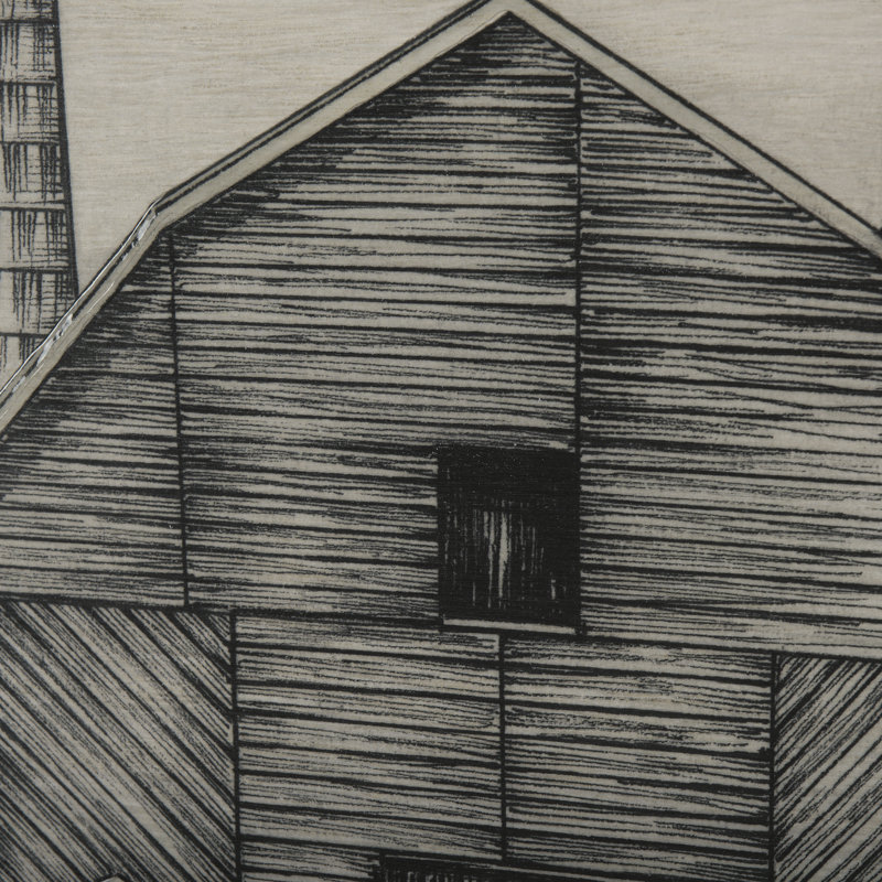 Barn Buildings II by CV a Hand Embelished Textured Framed Art Print Matted under Glass