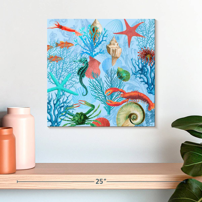 Brampt corail sur bleu classique