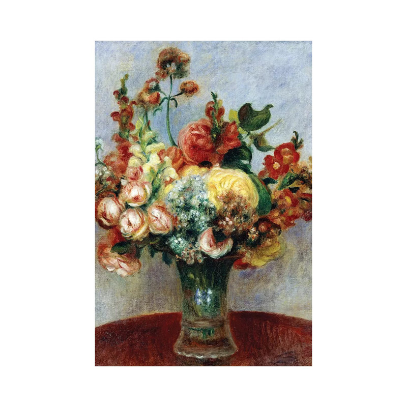 Flowers In A Vase by Pierre-Auguste Renoir - Painting on Canvas, Wrapped Canvas, 45.72cm H x 30.48cm W x 1.91cm D