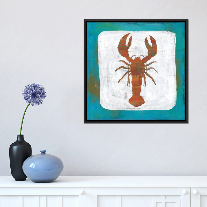 « ahoy ii », reproduction d’art sur toile, H 18 po x l 18 po x P 1,5 po, Toile avec cadre noir, Pas de tapis