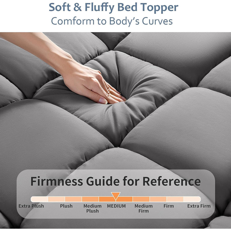 Americus 3'' Mattress Topper, King, Gray