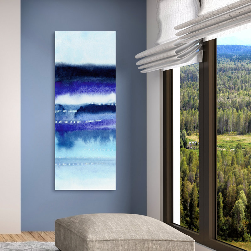 «Shore Break Abstract A», reproduction d'art graphique sur verre sans cadre