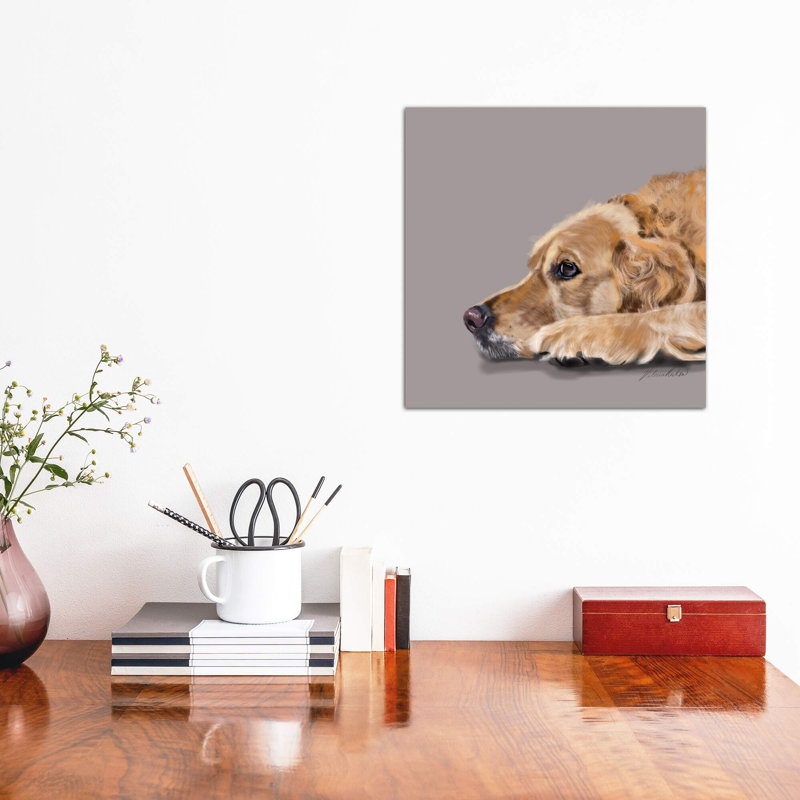 Golden Retriever by Vicki Newton - Wrapped Canvas Painting, 93.98 cm H x 93.98 cm W x 1.91 cm D