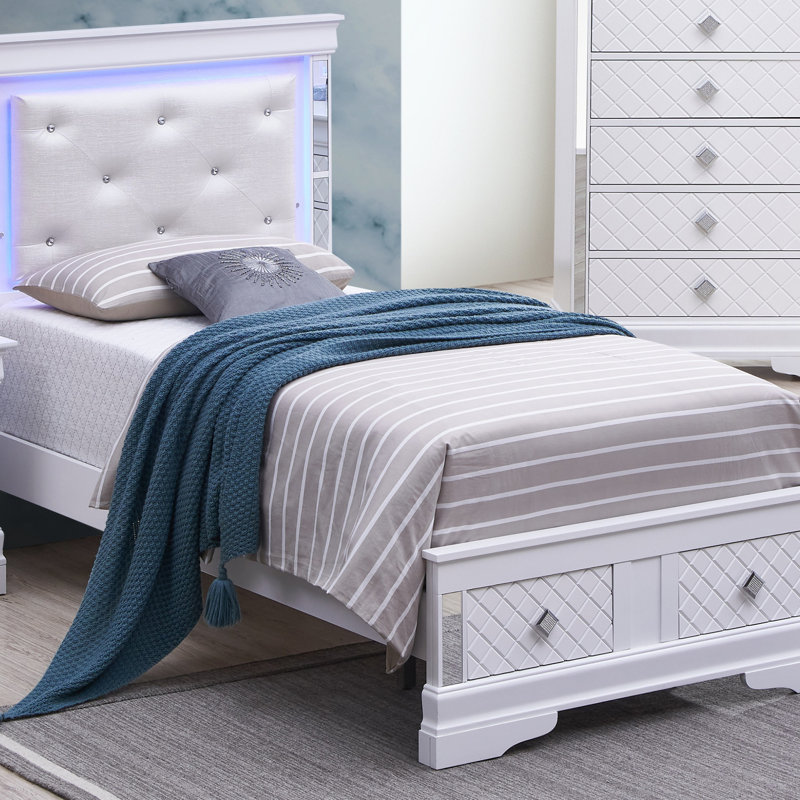 Lit simple Verona G6790B-TSB2, champagne argenté, Lit simple
