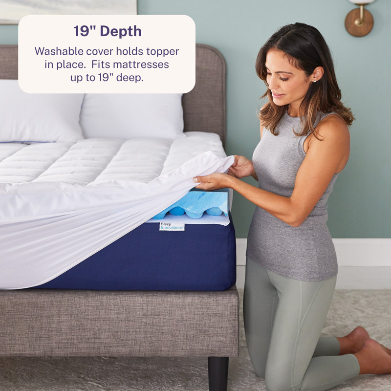 Queen Size Dual Layer Gel Memory Foam Mattress Topper