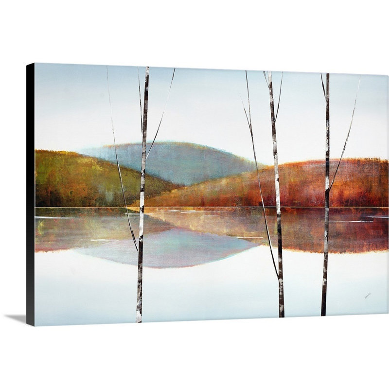 « calme eaux vii », peinture sur toile, Toile tendue, H 32 po x l 48 po x P 1,25 po