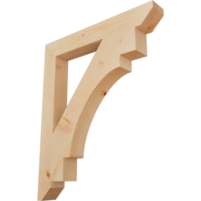 Support en bois / corbeau, Douglas (lisse), H 36 po x l 3,5 po x P 30 po