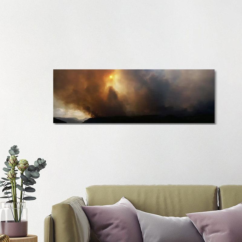 Smoke from a Forest Fire, Zion National PArk, Washington County, Utah, USA 1 Piece Wrapped Canvas Panoramic Wall Art