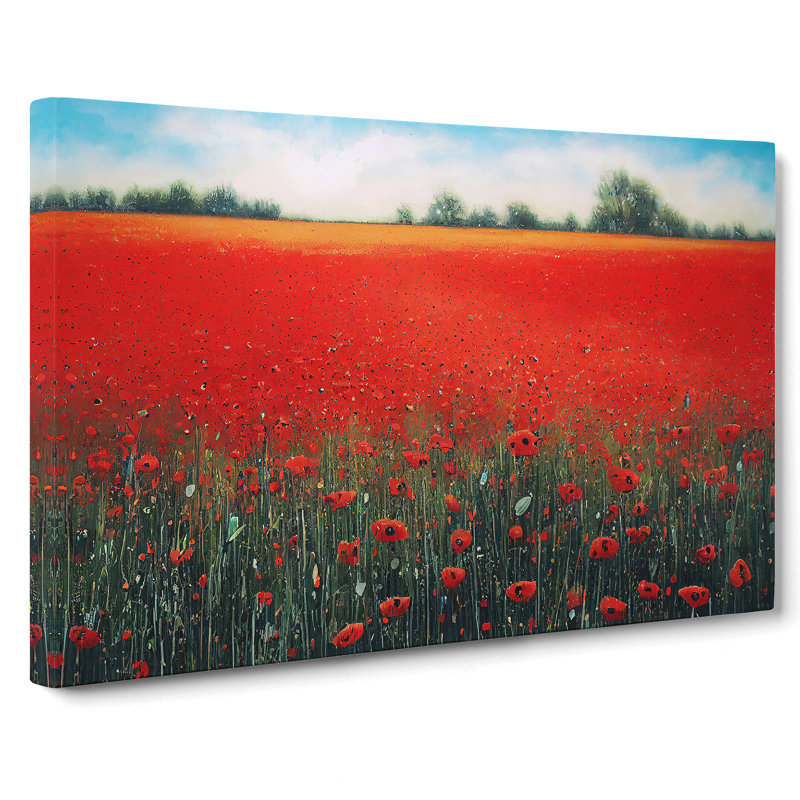 Enthralling Poppies Flowers - Wrapped Canvas Painting, 40cm H x 60cm W x 3cm D