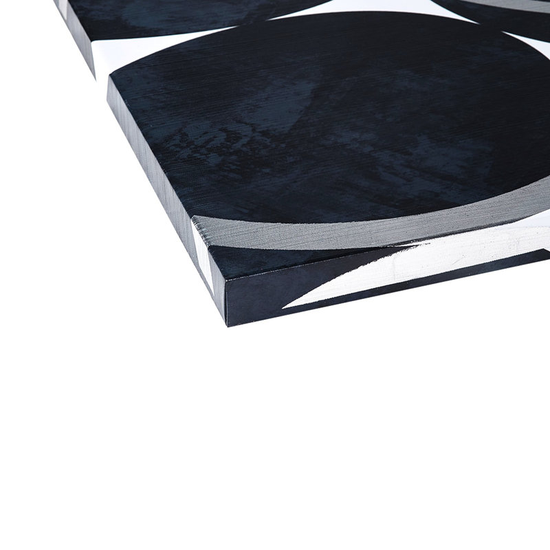 Silver Accented Wall Art - 2 Navy Circle Canvas 24"W X 36"H Indoor Design Abstract Embellishment 24"X36" Decorative