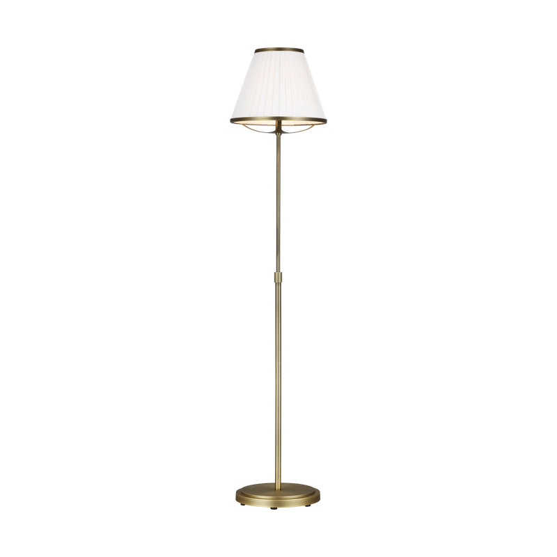 Esther Adjustable Gold Floor Lamp with White Shade