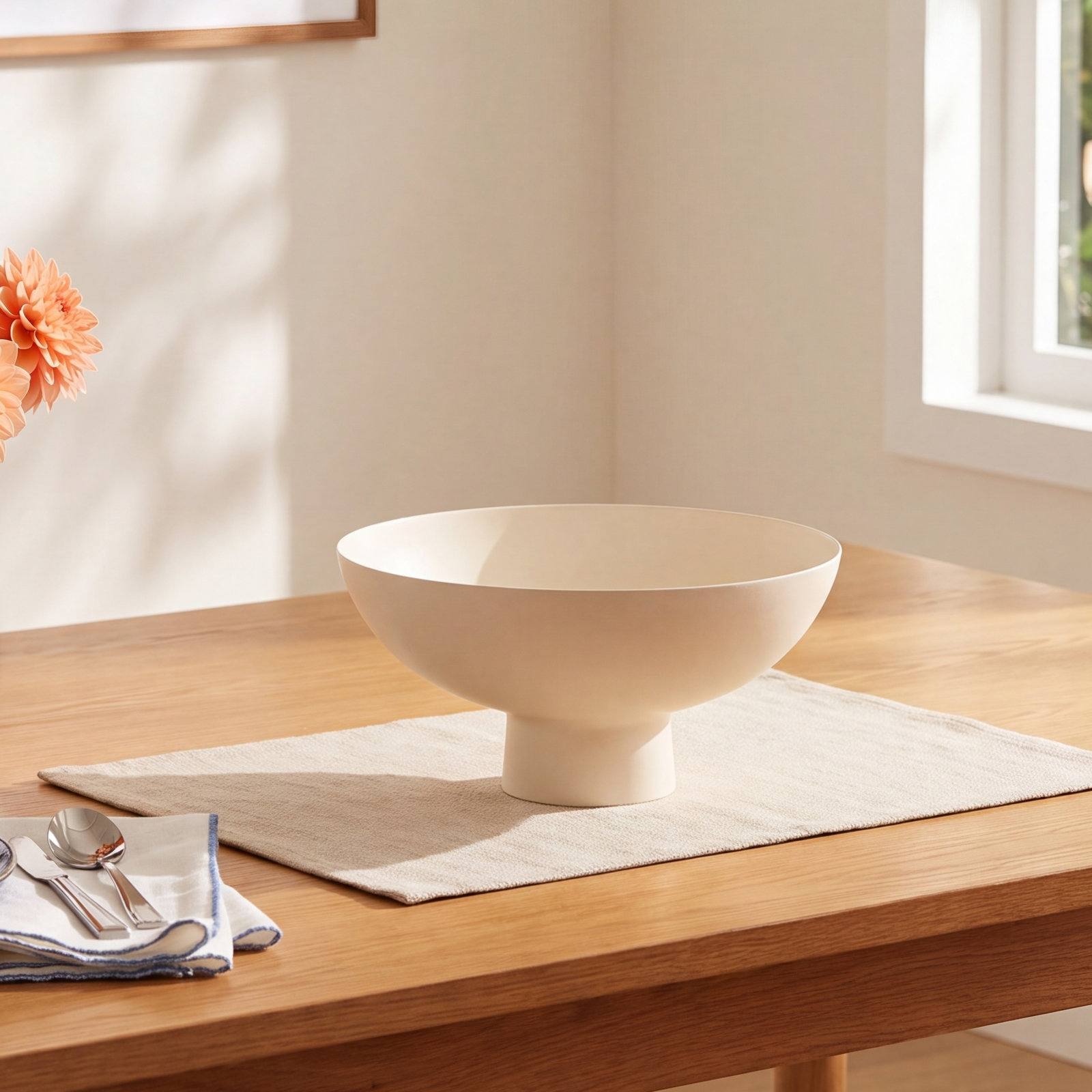 Essential Footed Bowl - Medium, Ivory