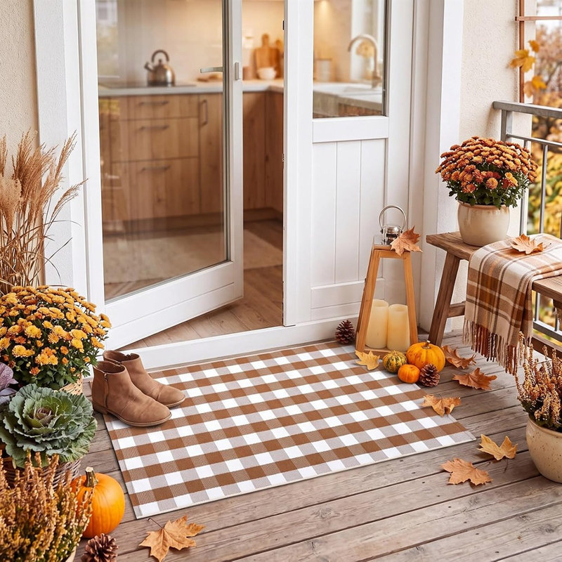 Tapis d'automne à motif écossais Fall Buffalo