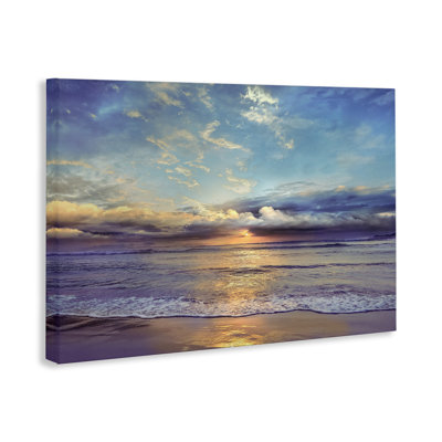 Sun Rays on Beach Shore Canvas Wall Art, design by Mike Calascibetta