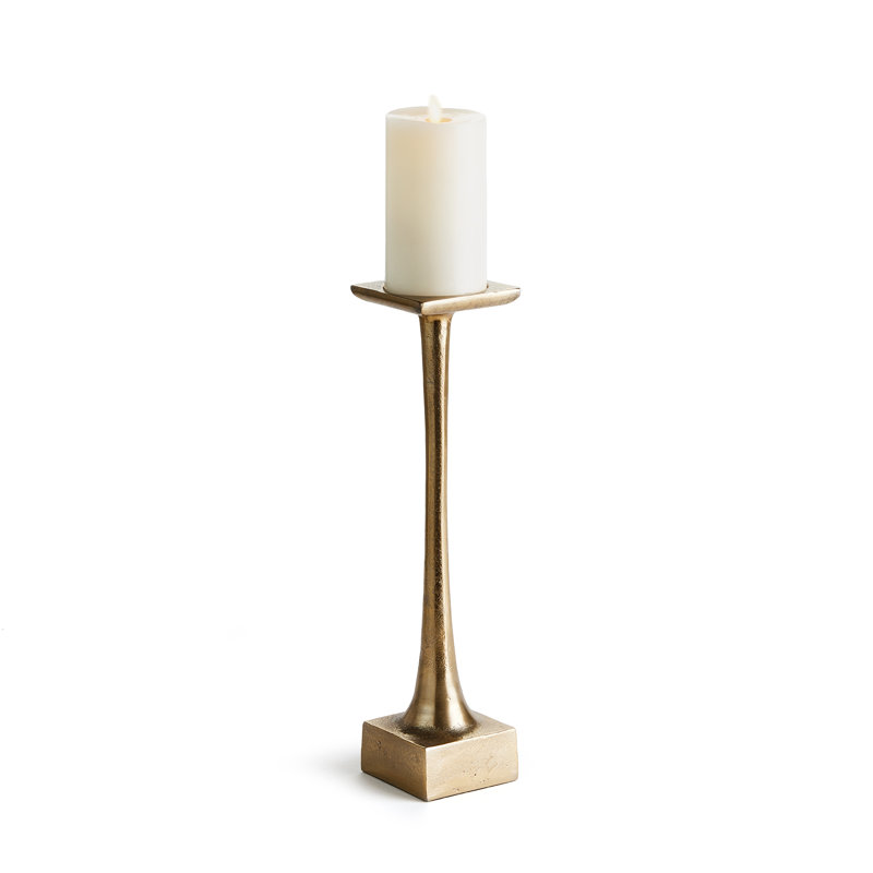 Ginny Aluminum Tabletop Candlestick, Gold, 15" H x 5" W x 5" D
