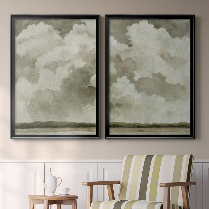 «Big Dark Sky I», ensemble de reproductions d'aquarelles conçues par J Paul, Noir, H 24,5 po x l 37 po x P 1,25 po