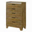 Commode et commode de rangement de chambre à coucher à finition brune transitionnelle avec tiroir en bois d'hévéa massif 1pc