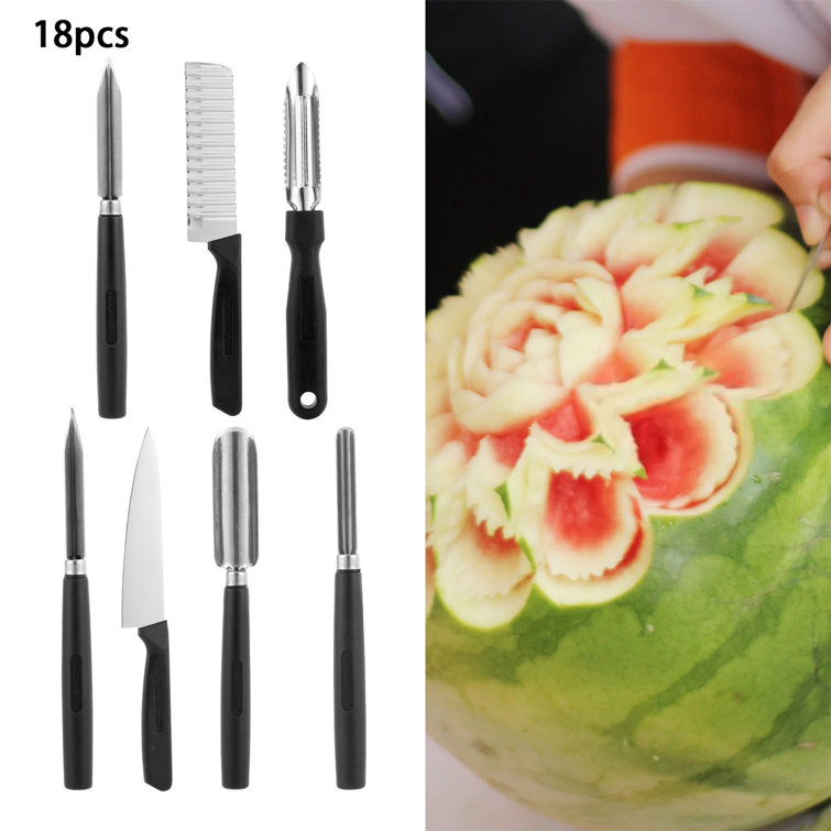 YINXIER 18pcs Portable Vegetable Fruit Food Cake Carving Knife W0890