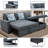 Carlheinz 83" L-Shaped Storage Sleeper Sofa Bed-629442632