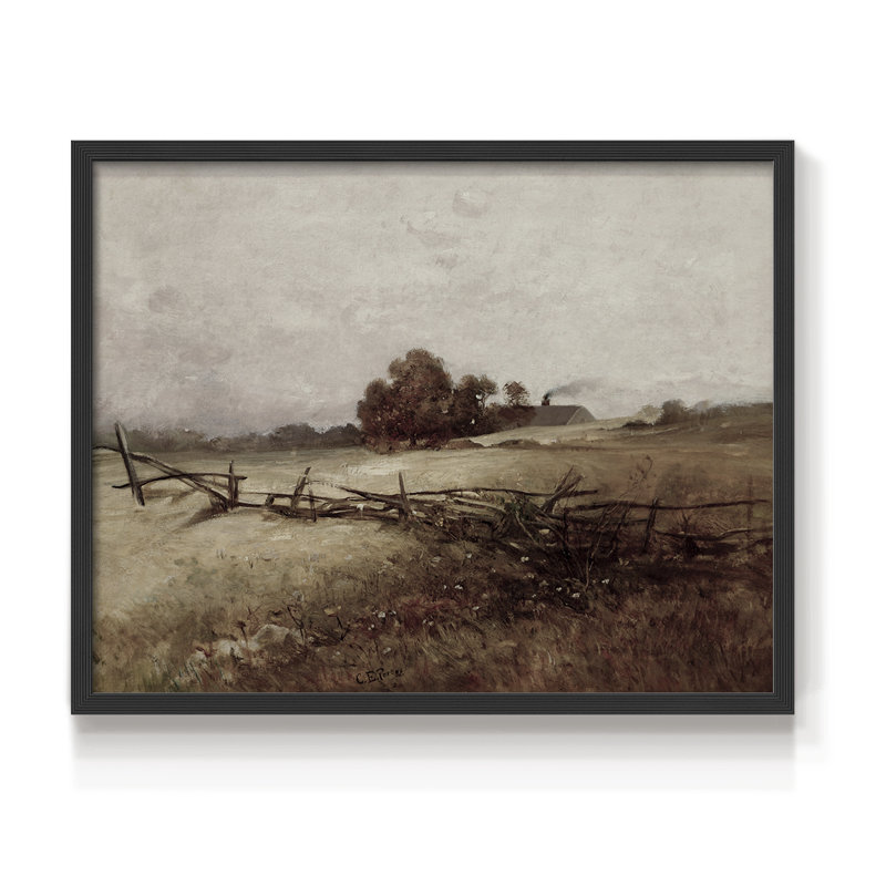 Paysages rétro-DLxxxxi - reproduction encadrée - réversible, H 11 po x l 14 po, Noir