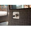 Table de foyer d'extérieur au propane en osier avec couvercle H 27,56 po x l 47,25 po Bjana