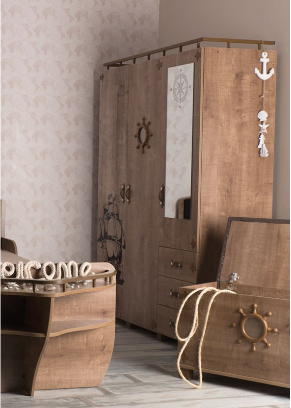 Landrum 57.09'' Wide Kids Armoire with Mirror