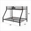 Lit simple superposé au-dessus de grand lit en métal noir Sandy, capacité de 660 lb, tête de lit à DEL pour petite chambre à coucher