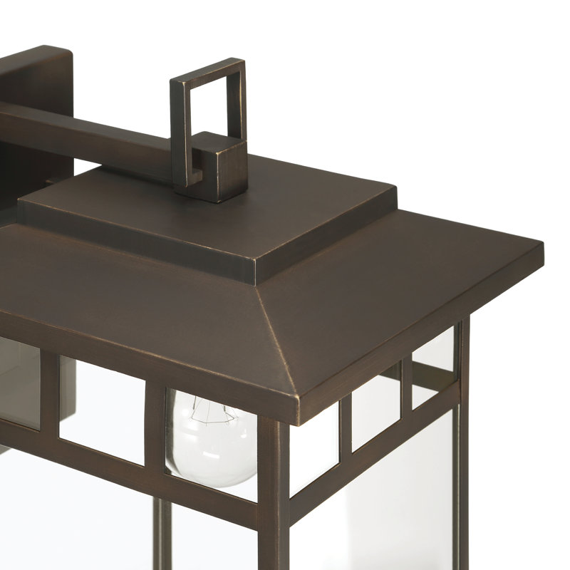 Hunter Yancy House Outdoor 1 Light Medium 14 Inch Wall Light, 14” H x 9” W x 10.5” D, Bronze