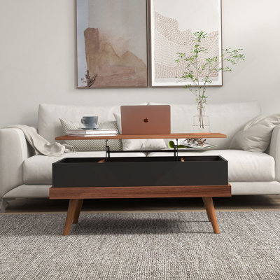 Table basse à plateau relevable, table basse 39,25 po avec compartiments cachés