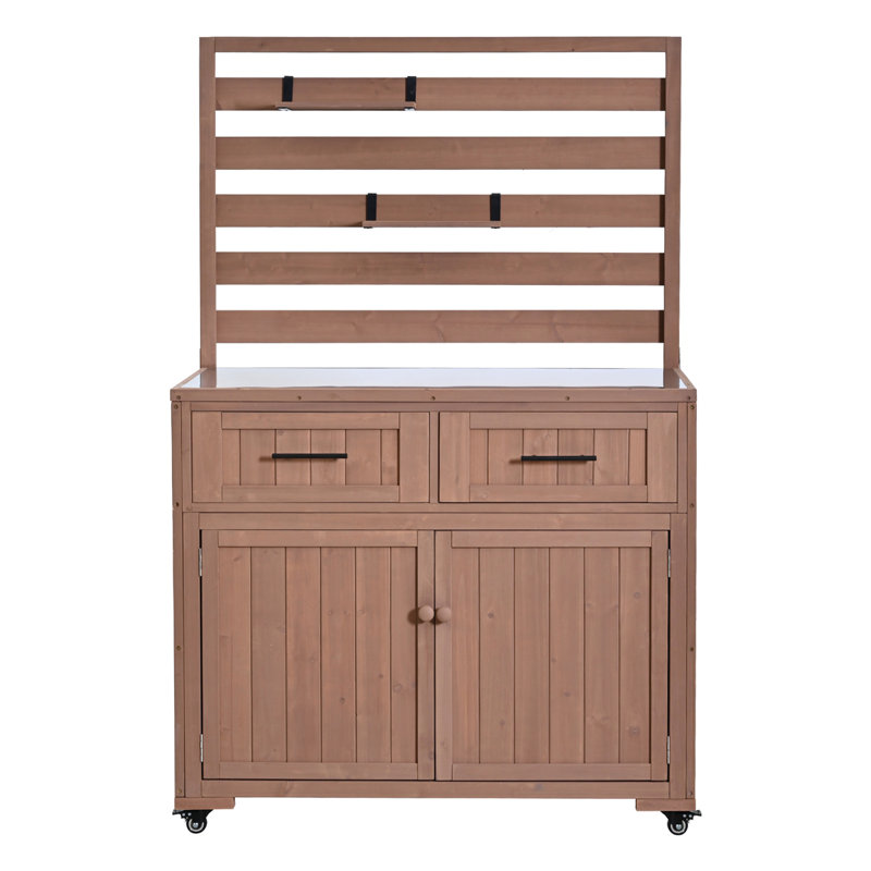 Chariot de cuisine pour îlot de cuisine 64,9 "H, Brun