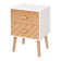 Natural Wooden Bedside Table with 2 Drawers & Pine Legs, Bedroom Storage Cabinet