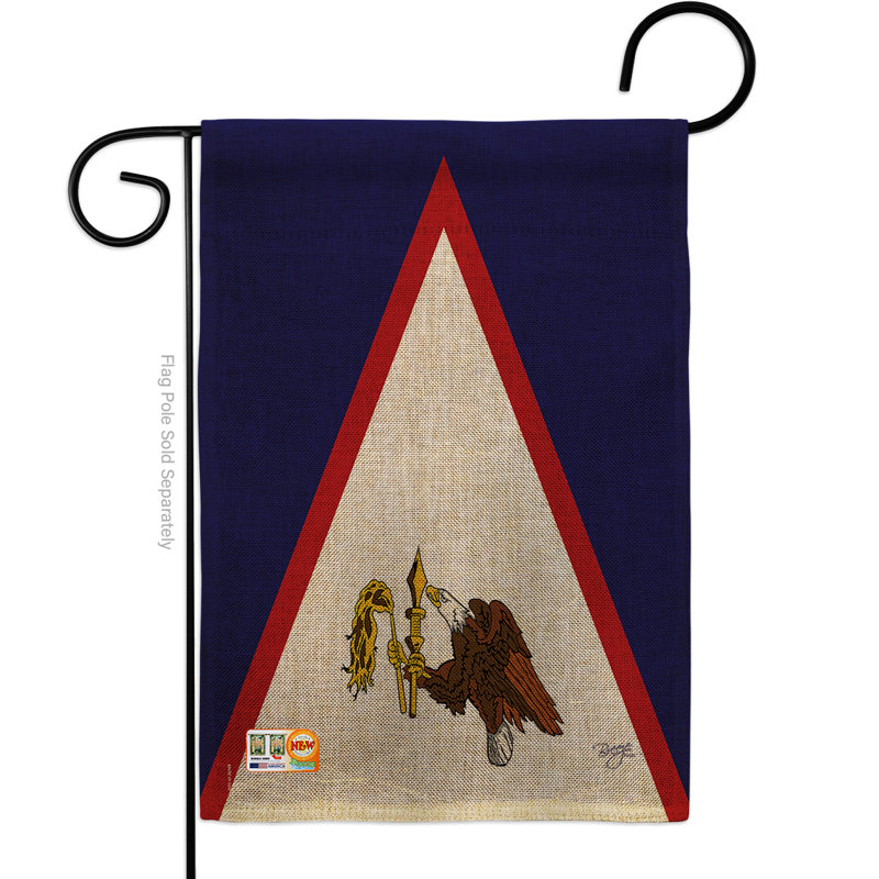 Polyester à 2 côtés 18,5 x 13 po american samoa drapeau de jardin