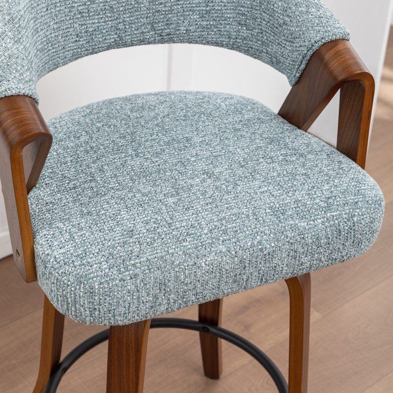 Tabouret de comptoir pivotant rembourré Providence, Bleu