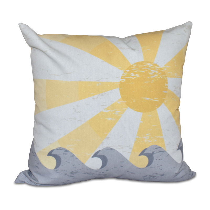 Housse de coussin et insert géométrique Surf, Sand & Sea Sunbeam, H 20 po x l 20 po, Jaune