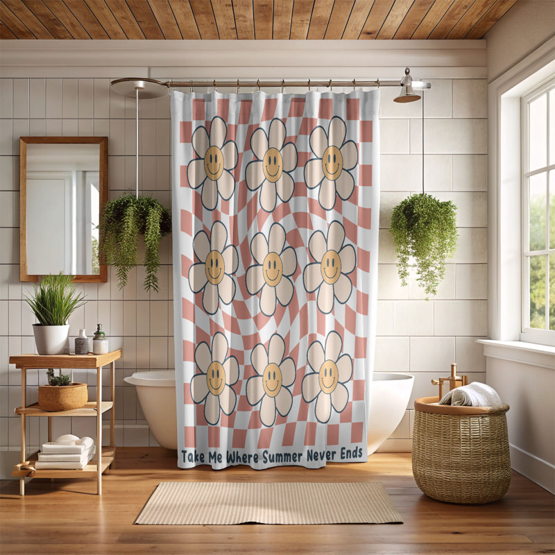 Trahern Floral Shower Curtain, 74"H x 71"W