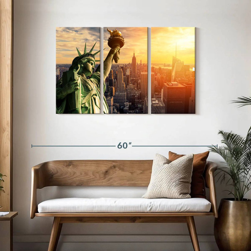 Syd Statue Of Liberty NYC Skyline, 28" H x 45" W