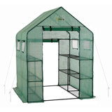 Machrus Ogrow Deluxe Walk-in 2 Tier 8 Shelf Portable Lawn And Garden Greenhouse - Heavy Duty Anchors Included!