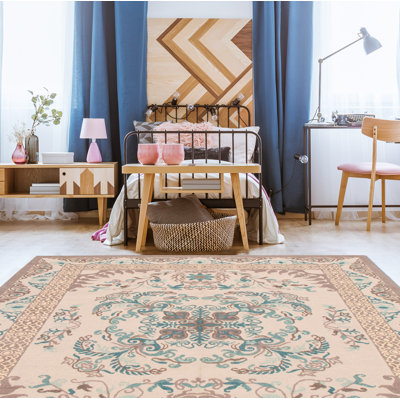 Tapis oriental gris clair en laine tissé à plat Kerensa