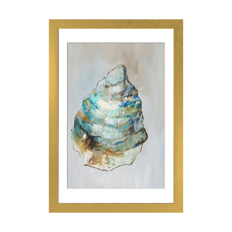 Nautical Whispers II, Gold Open Corner Framed Paper, White, 24" H x 16" W x 1" D