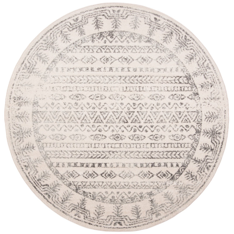 Tapis ivoire / gris Blackhill Southwestern, Rond 5 pi